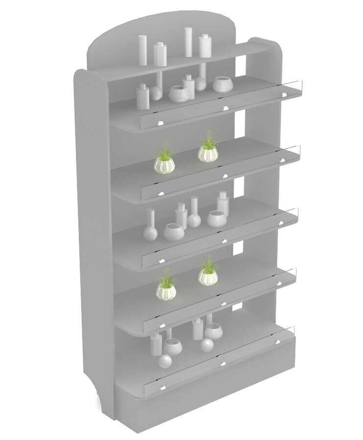 Стеллаж промо стойка торговая из лдсп 210х120х50см цвет серый (арт. кст1250с) от компании MetSnab - фото 1