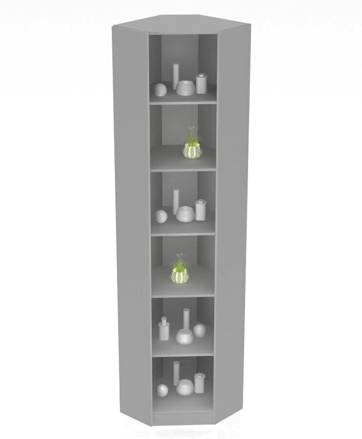Стеллаж угловой внутренний из лдсп 240х65х65см цвет серый (арт. с213с) от компании MetSnab - фото 1