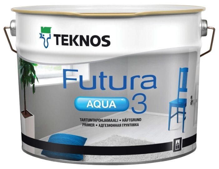 Teknos FUTURA AQUA 3 матовая адгезионная грунтовка , 9.0л от компании MetSnab - фото 1