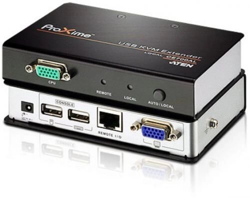 Усилитель Aten CE700A-AT-G VGA/SVGA+Kbd/Mouse USB, 150 метр., HD-DB15+USB A-тип, Female, с KVM-шнуром, БП 220 5.3V от компании MetSnab - фото 1