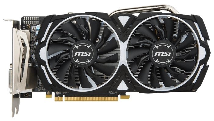 Видеокарта MSI Radeon RX 570 1244Mhz PCI-E 3.0 8192Mb 7000Mhz 256 bit DVI HDMI 3xDisplayPort HDCP Armor от компании MetSnab - фото 1