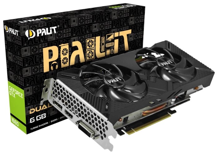 Видеокарта Palit GeForce GTX 1660 1530MHz PCI-E 3.0 6144MB 8000MHz 192 bit DVI DisplayPort HDMI HDCP Dual от компании MetSnab - фото 1