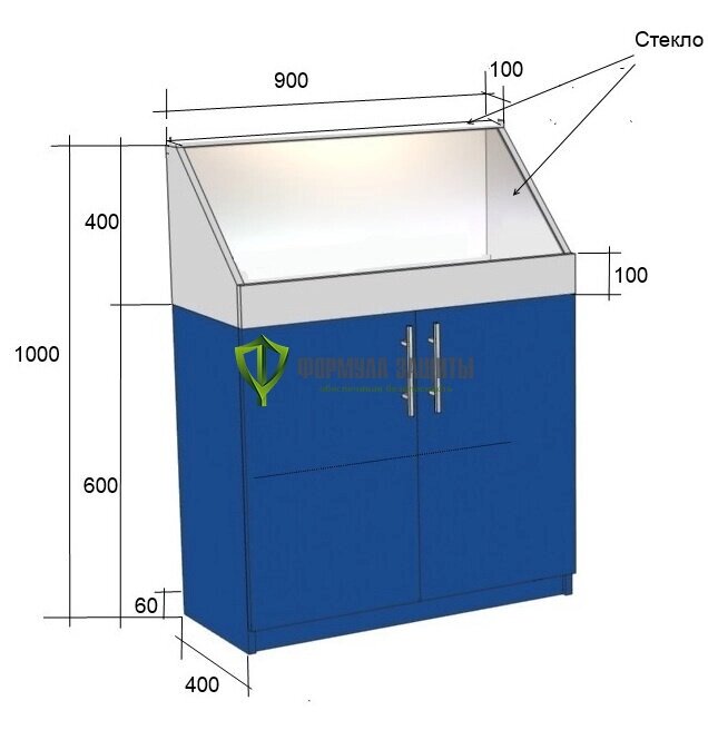 Витрина для демонстрации СИЗ (1000х900х400 мм) от компании MetSnab - фото 1
