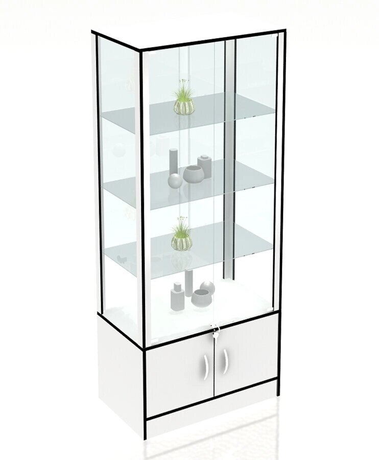 Витрина торговая остекленная 200х85х50см цвет белый (арт. s51w) от компании MetSnab - фото 1