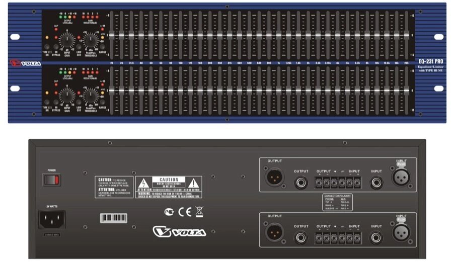 VOLTA EQ-231 PRO эквалайзер графический двухканальный 1/3 октавный (2 х 31 полос) от компании MetSnab - фото 1