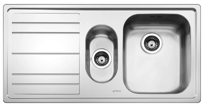 Врезная кухонная мойка smeg LE102S-2 100.8х50.8см нержавеющая сталь от компании MetSnab - фото 1