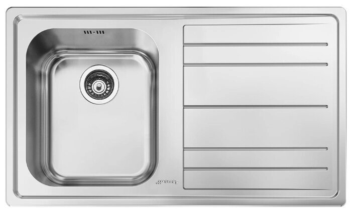 Врезная кухонная мойка smeg LE861D-2 86.8х50.8см нержавеющая сталь от компании MetSnab - фото 1