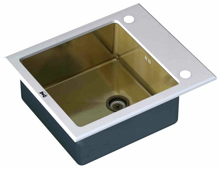 Врезная кухонная мойка ZorG INOX GL-6051 WHITE-BRONZE 60х51см нержавеющая сталь от компании MetSnab - фото 1