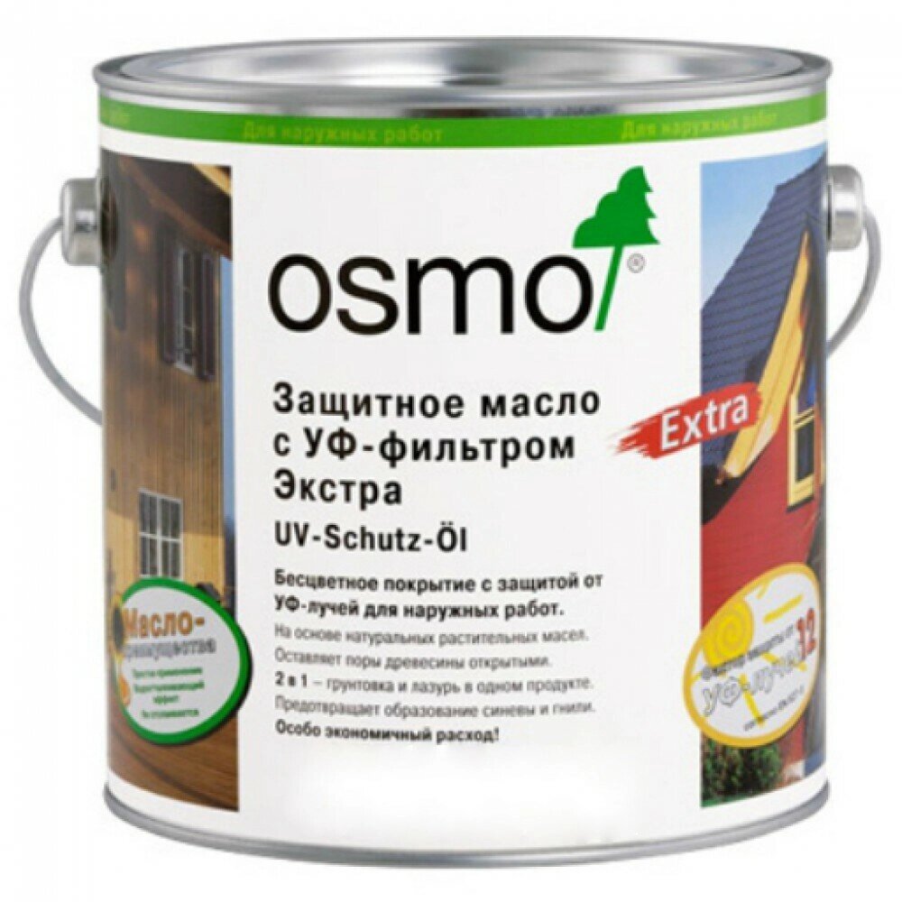 Защитное масло с УФ-фильтром Экстра Osmo UV-Schutz-Ol Extra 424 Ель/Пихта 2,5 л от компании MetSnab - фото 1