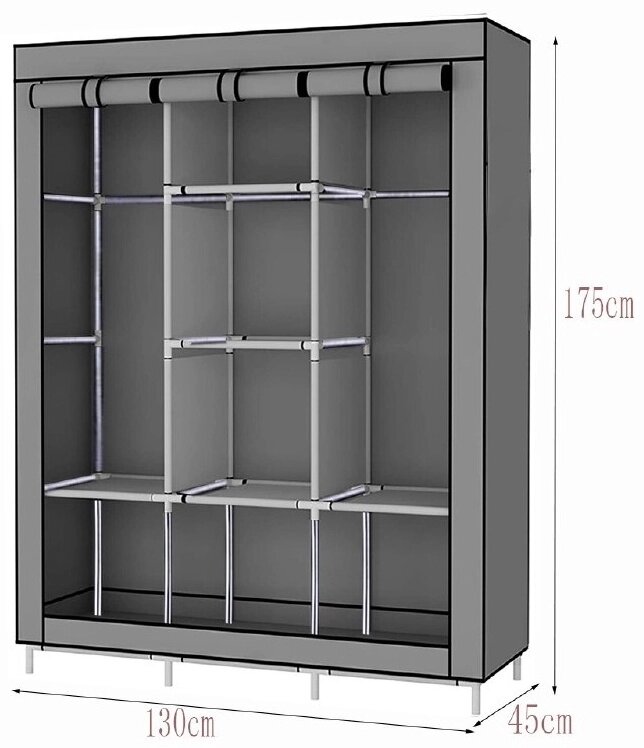 Гардеробная система для одежды STORAGE SYSTEMS тестиль,130x45x175 см от компании MetSnab - фото 1