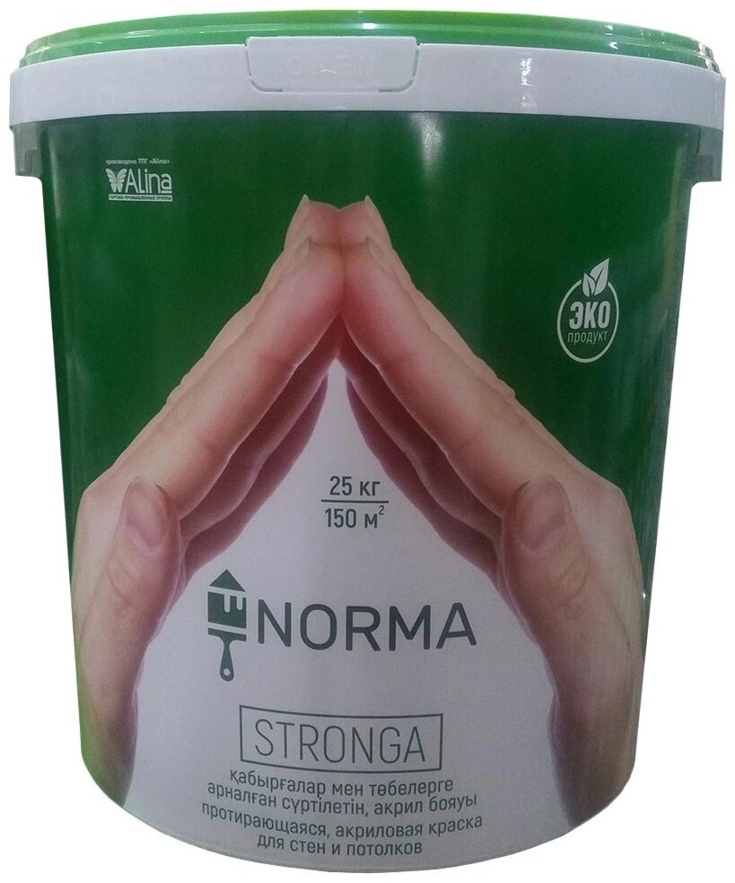 Краска Alina Paint водоэмульсионная Norma Stronga 25 кг, белый цвет от компании MetSnab - фото 1