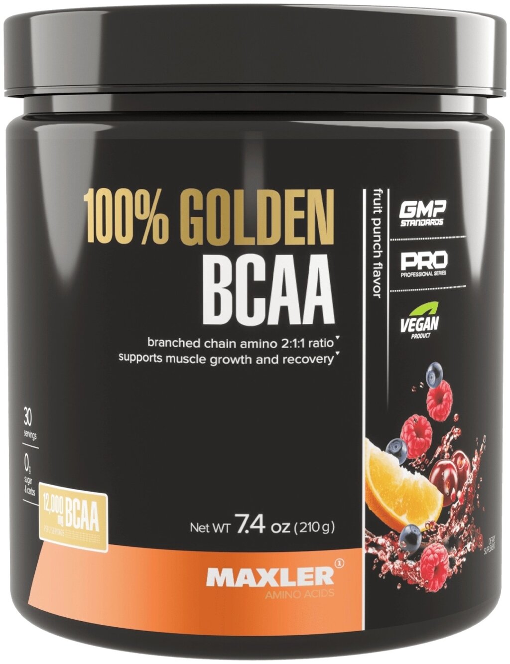 Maxler 100% Golden BCAA фруктовый, пунш 210 г от компании MetSnab - фото 1