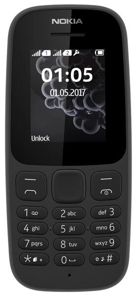 Мобильный телефон Nokia 105 Dual SIM черный от компании MetSnab - фото 1