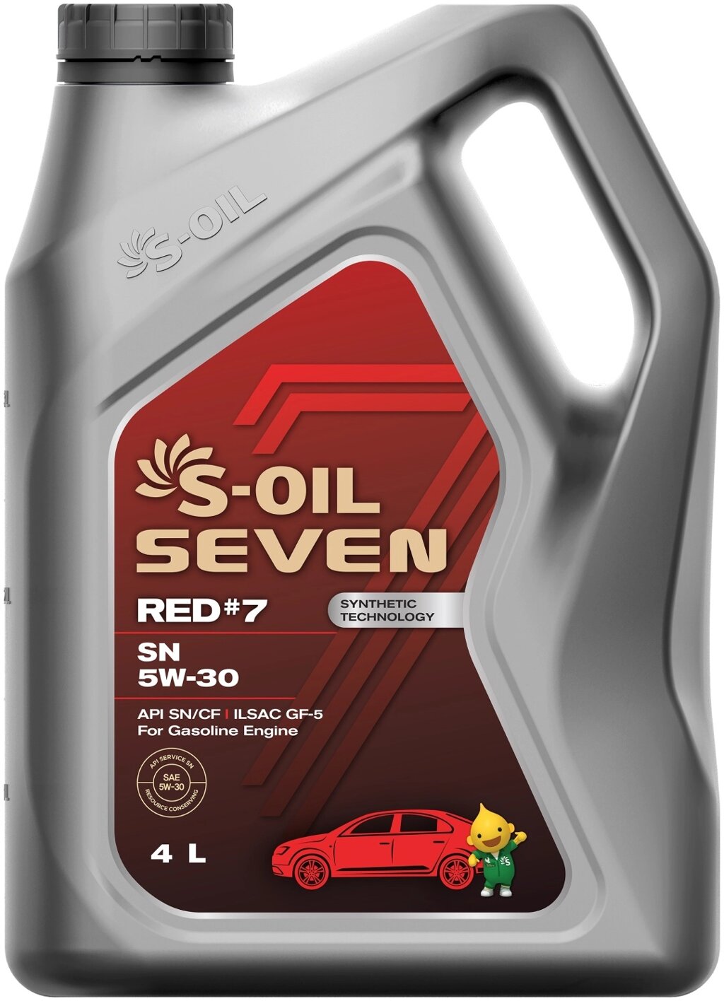 Моторное масло Синтетическое S-OIL RED #7 5W-30 4 л от компании MetSnab - фото 1