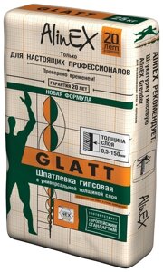 Шпатлевочная смесь AlinEX Glatt 25 кг, гипсовая