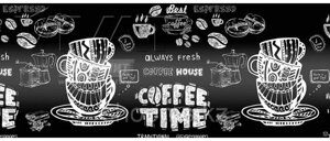 Кухонный фартук Крона Koffee time 493,300x60x0.15 см, черный