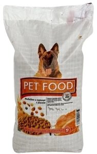 Корм Pet Food Индейка и курица с рисом для взрослых крупных пород 10 кг