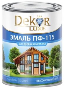 Dekor эмаль глянцевая Luxe ПФ 115 2.6 кг, тон белый