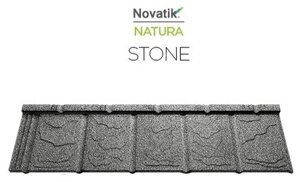 Novatik половинчатая черепица Stone Graphite Grey 370x1280 мм