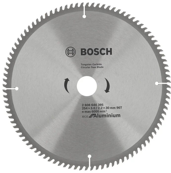 Пильный диск Bosch Eco Aluminium 2608644395 254x30 мм,96Т от компании MetSnab - фото 1