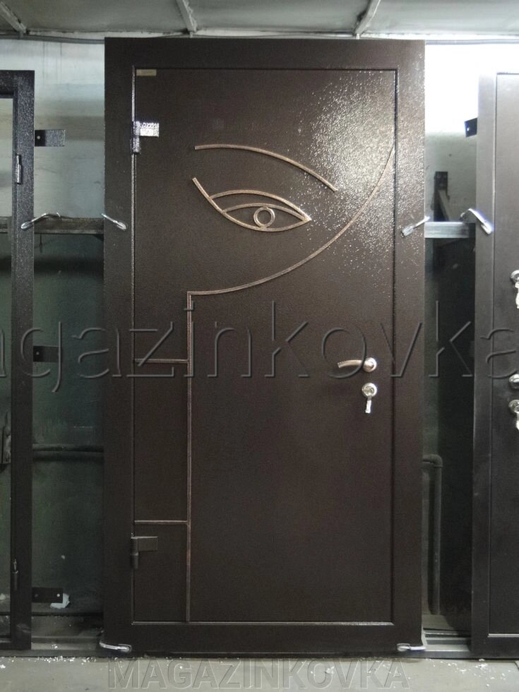 Дверь кованая «Аделина Х» металлическая с ковкой и стеклопакетом от компании MAGAZINKOVKA - фото 1