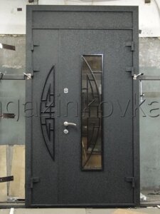 Дверь кованая «Габриэлла» металлическая с ковкой и стеклопакетом
