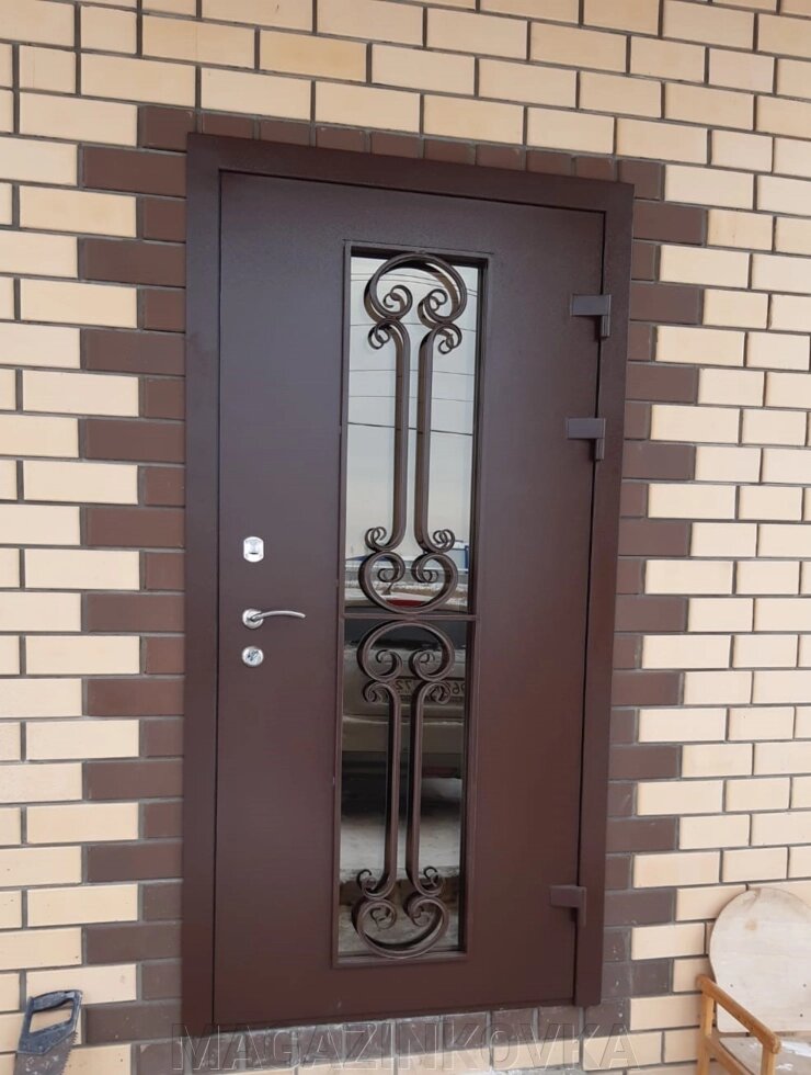 Дверь кованая "Ватикан Х" металлическая с ковкой и стеклопакетом ##от компании## MAGAZINKOVKA - ##фото## 1