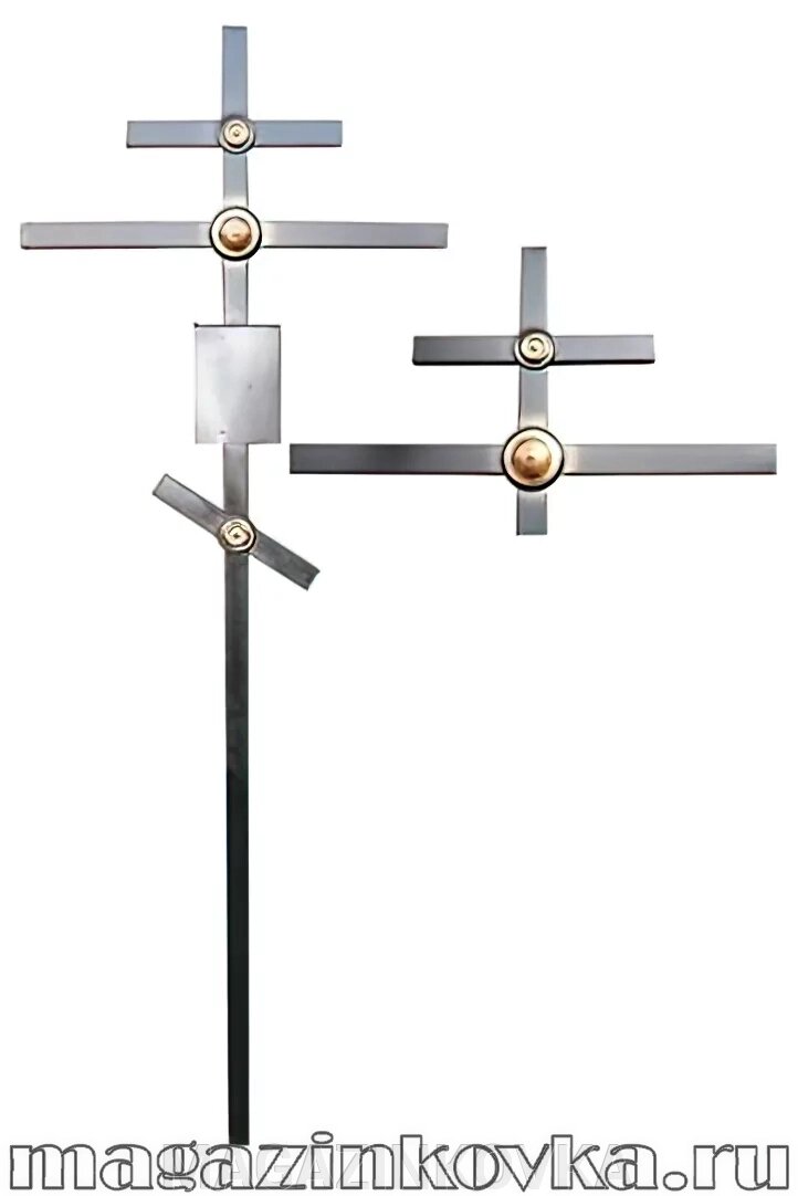 Крест кованые ритуальный «КМ-8 Х»  металлический от компании MAGAZINKOVKA - фото 1