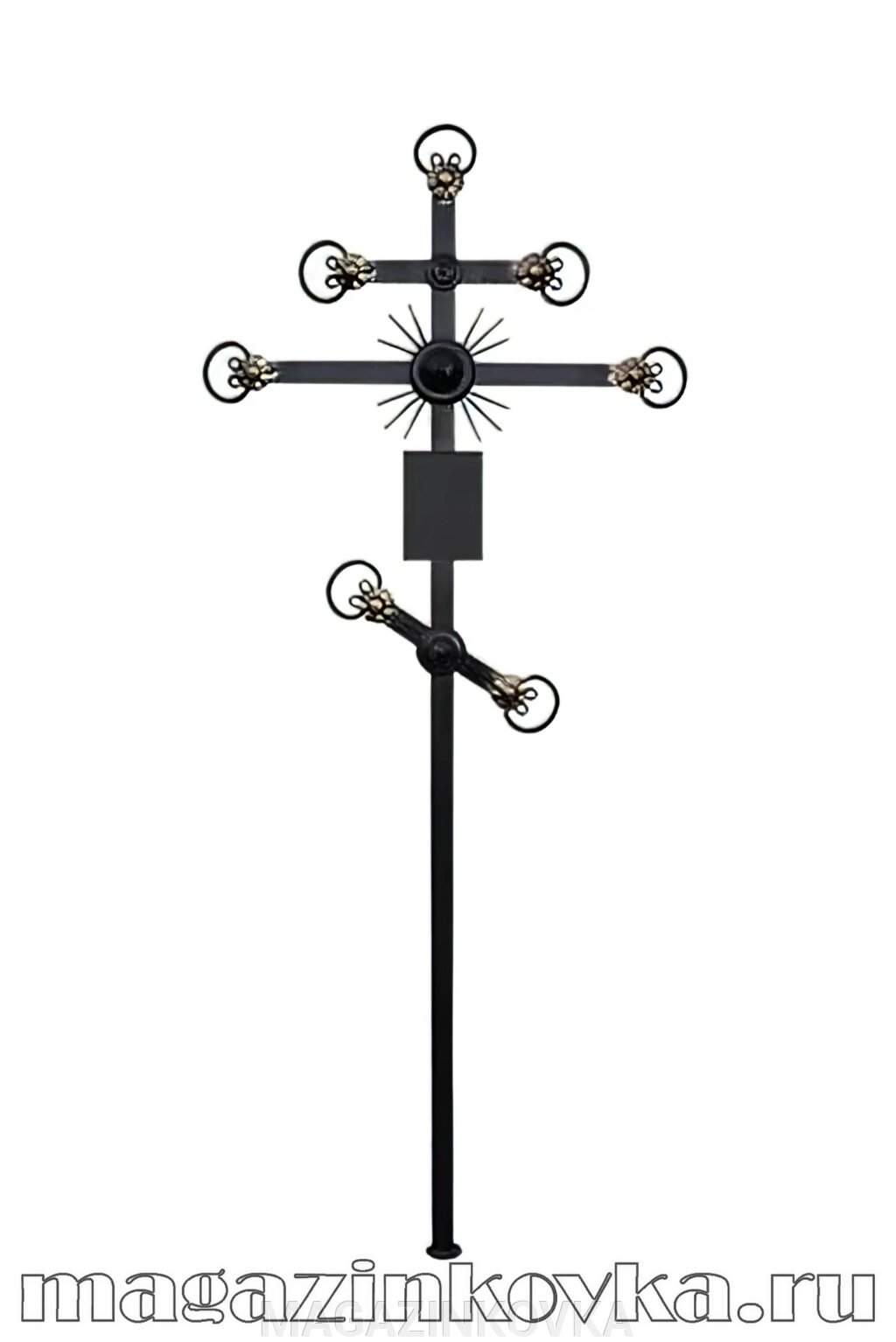 Крест кованый ритуальный «Луч 2 Х»  металлический от компании MAGAZINKOVKA - фото 1