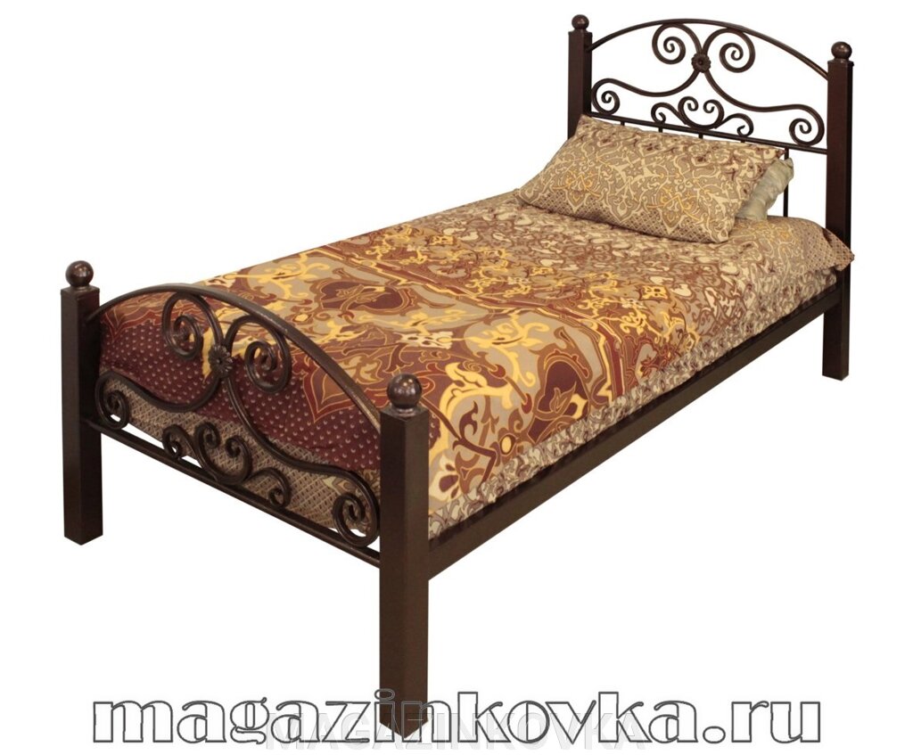 Кровать кованая «Луиза X» односпальная металлическая от компании MAGAZINKOVKA - фото 1