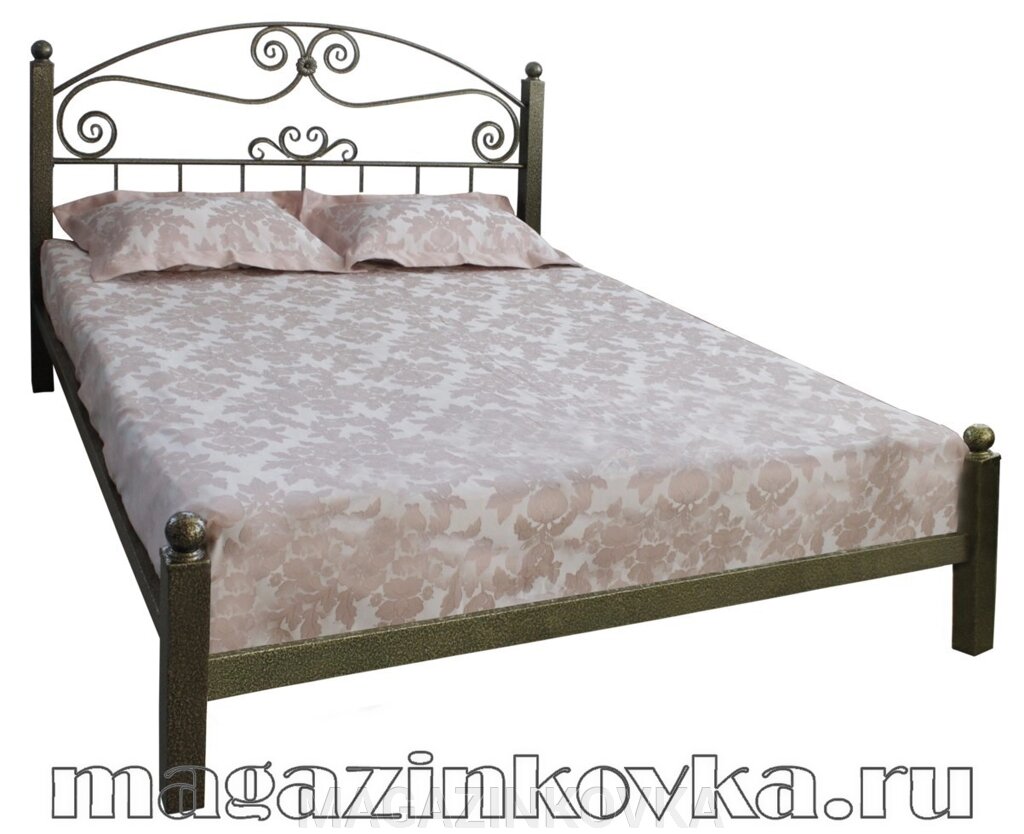 Кровать кованая «Юнона X»  двуспальная металлическая от компании MAGAZINKOVKA - фото 1