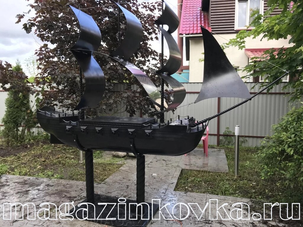 Мангал кованый «Корабль 2 Х» металлический эксклюзив от компании MAGAZINKOVKA - фото 1