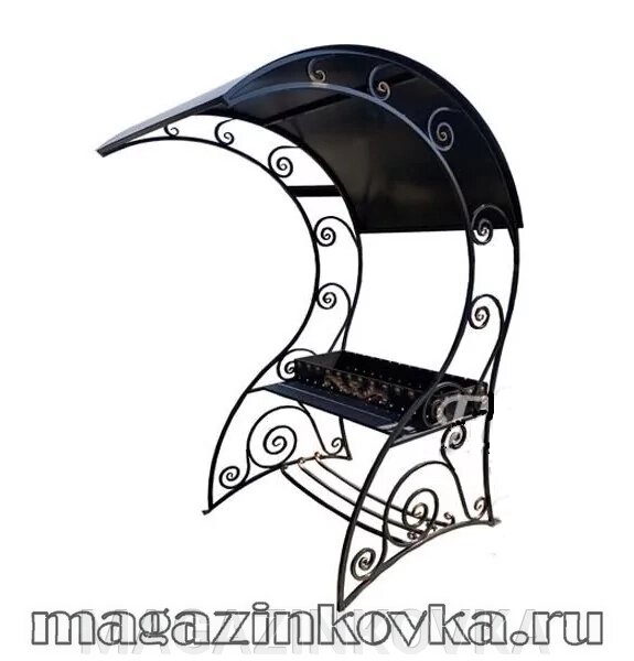 Мангал  кованый «Шаман X» металлический с крышей от компании MAGAZINKOVKA - фото 1