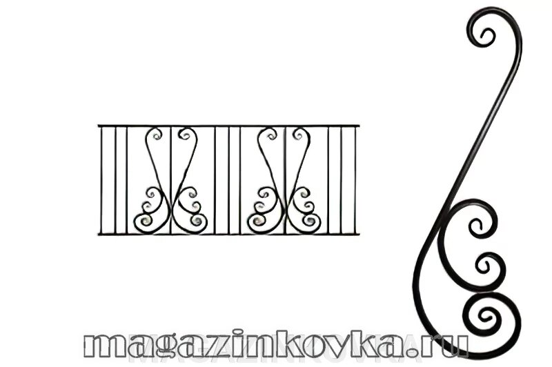 Перила кованые «Венгрия 2 Х» металлические от компании MAGAZINKOVKA - фото 1