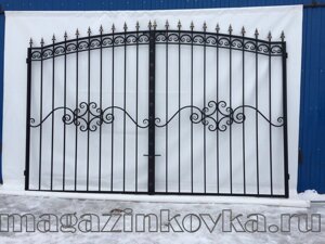 Ворота кованые «Мечта дачника Х» металлические арочные