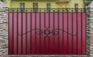 Забор  кованый "Ирида X" металлический прямой с профлистом в Москве от компании MAGAZINKOVKA