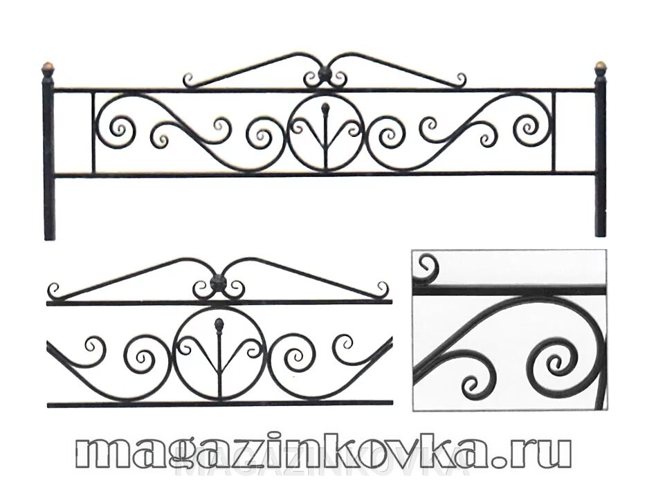 Ритуальная оградка кованая металлическая «Узорная Х» - особенности