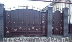 Ворота кованые «Богема Х» металлические арочные в Москве от компании MAGAZINKOVKA