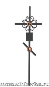 Крест кованый ритуальный «Омега Х» металлический
