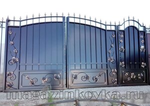 Ворота кованые «Шампань Х» металлические арочные в Москве от компании MAGAZINKOVKA