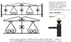 Ритуальная оградка кованая металлическая «Сердце Х» в Москве от компании MAGAZINKOVKA