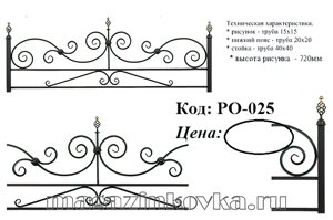 Ритуальная оградка кованая металлическая «Отрада 15Х» в Москве от компании MAGAZINKOVKA