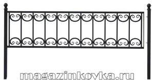 Ритуальная оградка кованая металлическая «Лотос Х»