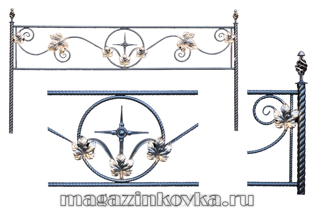 Ритуальная оградка кованая металлическая «Озарение 20Х» от компании MAGAZINKOVKA - фото 1