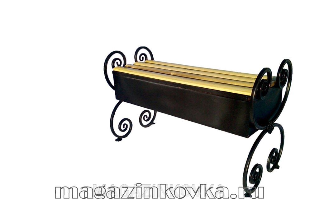 Скамейка кованая ритуальная «Омега Х» металлическая 0.9м от компании MAGAZINKOVKA - фото 1