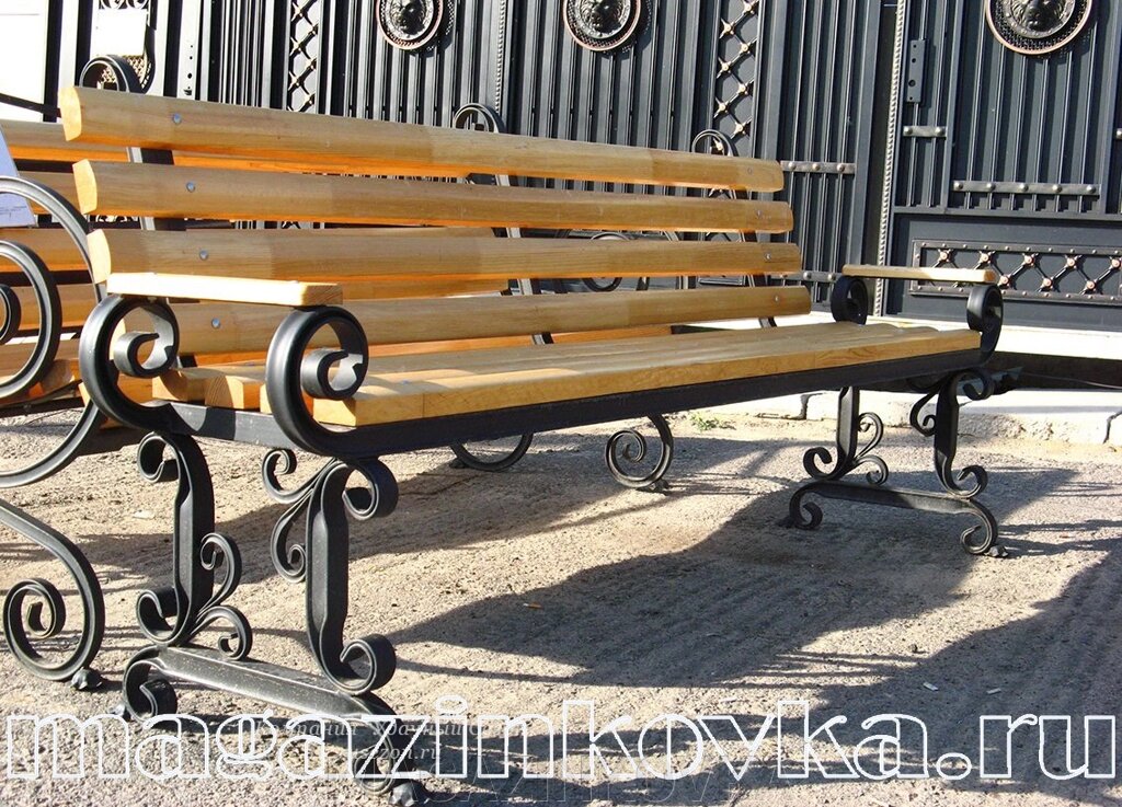 Скамейка «Купец 2м Х» кованая металлическая от компании MAGAZINKOVKA - фото 1