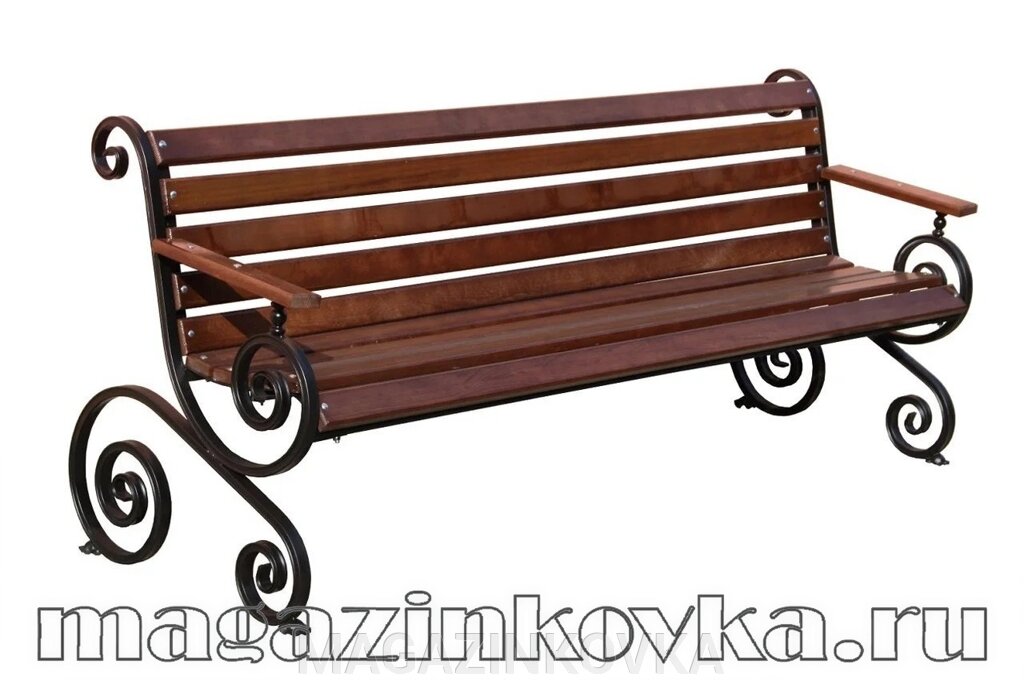 Скамейка «Лагуна 2м X» кованая металлическая от компании MAGAZINKOVKA - фото 1