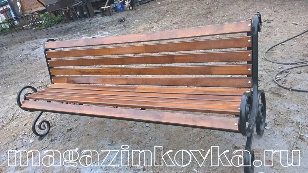 Скамейка «Лазурь 2м Х» кованая металлическая от компании MAGAZINKOVKA - фото 1