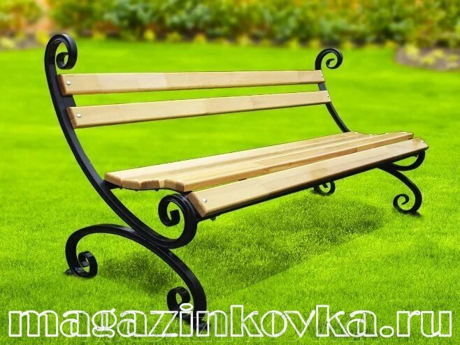 Скамейка «Соната 1.5м Х» кованая металлическая от компании MAGAZINKOVKA - фото 1