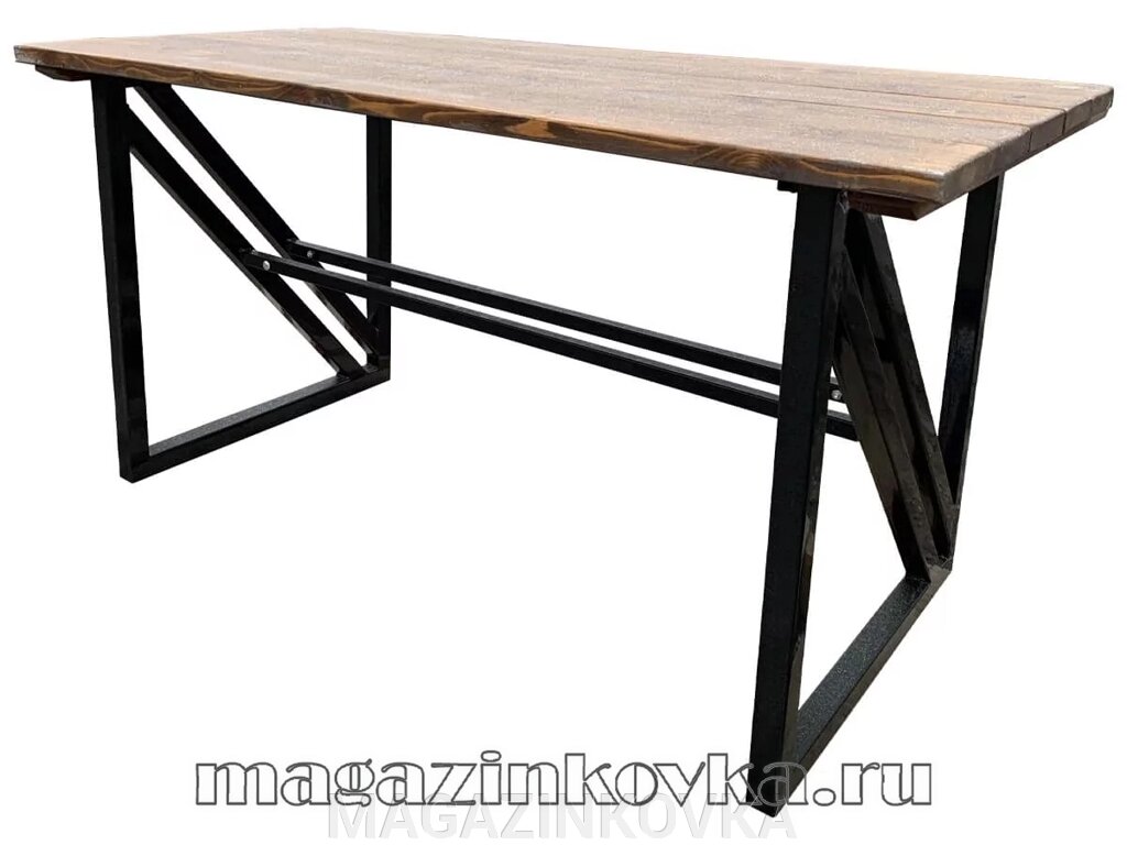 Стол кованый «Лофт Х» металлический 1.5м от компании MAGAZINKOVKA - фото 1